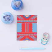 赤と青の模様のデザイン チラシ (シングル)