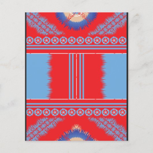 赤と青の模様のデザイン チラシ (正面)