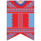 赤と青の模様のデザイン バンティングフラッグ (第2の旗)