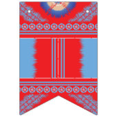 赤と青の模様のデザイン バンティングフラッグ (第3の旗)