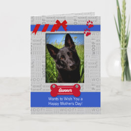 赤と青の母の日から犬の写真 カード