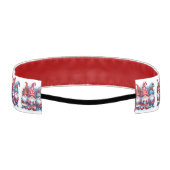 赤と青の水の色の休日格言クリスマス アスレチックヘッドバンド (裏面)