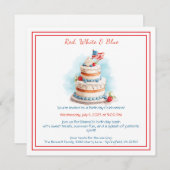 赤と青の水カラー誕生日招待状 シーズンカード (正面/裏面)