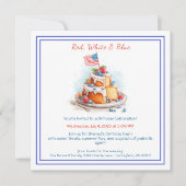 赤と青の水カラー誕生日招待状 シーズンカード (正面)