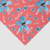 赤と青の水彩花のメッセージカード 薄葉紙 (詳細)