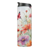 赤と青の水色の蝶サーマルタンブラー タンブラー (回転右)