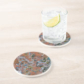 赤と青の波アクリルの注抽象芸術アート コースター (側面)