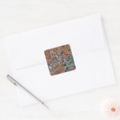 赤と青の波アクリルの注抽象芸術アート スクエアシール (封筒)