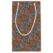 赤と青の波アクリルの注抽象芸術アート スモールペーパーバッグ (裏面)