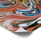 赤と青の波アクリルの注抽象芸術アート ポスター (コーナー)