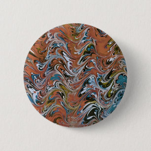 赤と青の波アクリルの注抽象芸術アート 缶バッジ