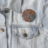 赤と青の波アクリルの注抽象芸術アート 缶バッジ (インサイチュ)