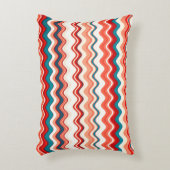 赤と青の波型パターン アクセントクッション (正面(垂直))