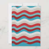 赤と青の波打つクリスマス フラット ホリデー フォト カード (裏面)