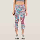 赤と青の波紋 カプリレギンス (正面)