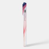 赤と青の流れる透明な形 iPhoneケース (左側面)