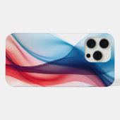赤と青の流れる透明な形 iPhoneケース (裏面横)