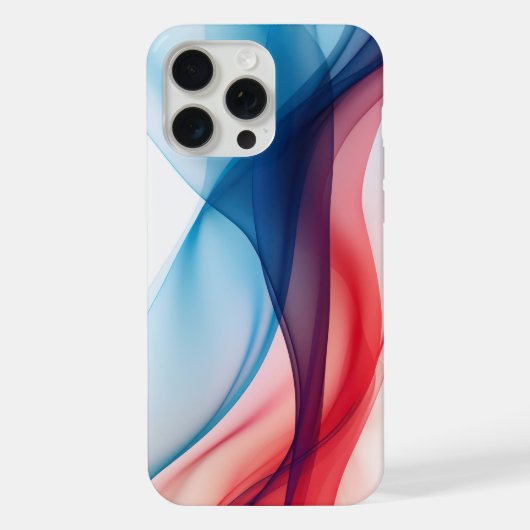 赤と青の流れる透明な形 iPhoneケース (裏面)