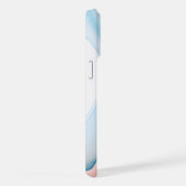 赤と青の流れる透明な形 iPhoneケース (右側面)
