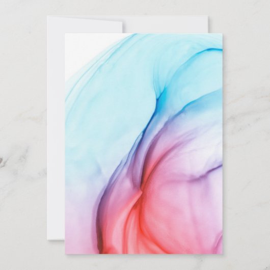 赤と青の流体テクスチャ30th女性誕生日 招待状 (裏面)