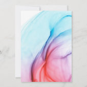 赤と青の流体 テクスチャ 30歳の女性の誕生日 招待状 (裏面)