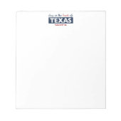 赤と青の深いでテキサス州のハート ノートパッド (正面)