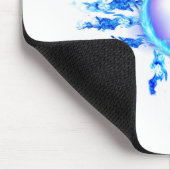 赤と青の炎の中のニューメキシコZiaのシンボル マウスパッド (コーナー)