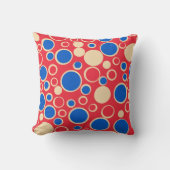 赤と青の点（赤） クッション (正面)