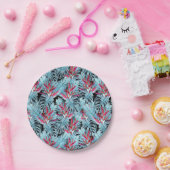 赤と青の熱帯植物誌 ペーパープレート (パーティー)