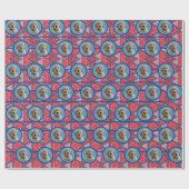 赤と青の犬好きなペットママのためのラッピングペーパー ラッピングペーパー (フラット)