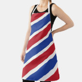 赤と青の理容師ポールストライプ エプロン (インサイチュ)