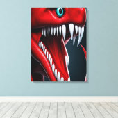 赤と青の目鮮やかを持つはかりで測コブラヘビ キャンバスプリント (インサイチュ (ウッドフロア))