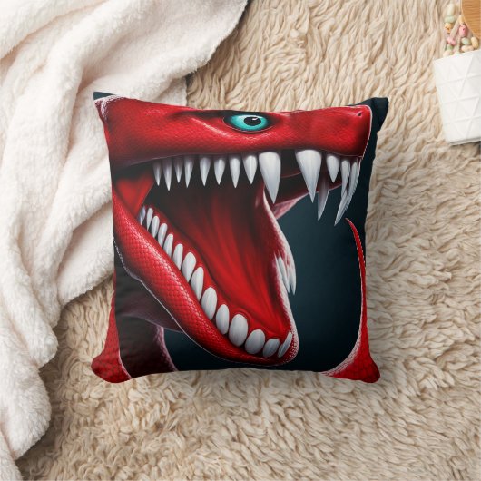 赤と青の目鮮やかを持つはかりで測コブラヘビ クッション (ブランケット)