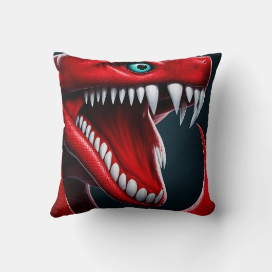 赤と青の目鮮やかを持つはかりで測コブラヘビ クッション (裏面)