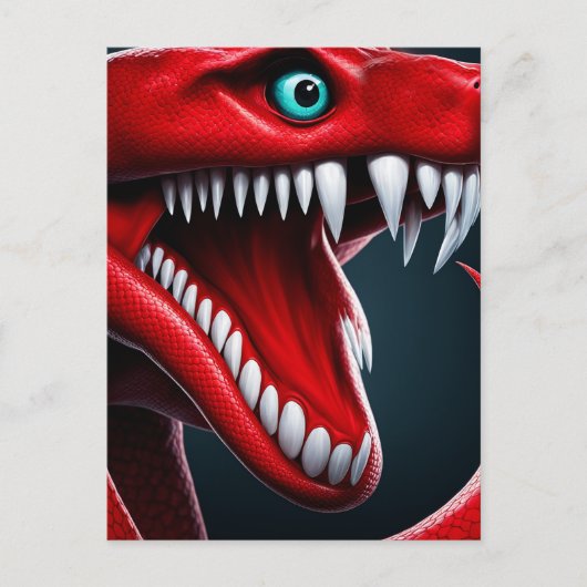 赤と青の目鮮やかを持つはかりで測コブラヘビ ポストカード (正面)