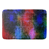 赤と青の素材の皮は「油」で絵を描す。 バスマット (正面)