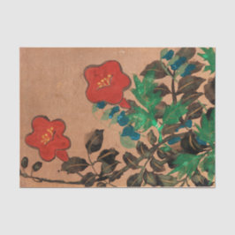 赤と青の絵を描花を切り離す 薄葉紙