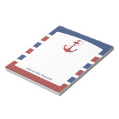 赤と青の航海のいかり ノートパッド (回転)