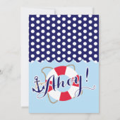 赤と青の航海の誕生日招待状 招待状 (裏面)