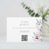 赤と青の花のフローラの結婚ウェブサイトQRコード エンクロージャーカード (スタンド正面)
