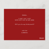 赤と青の花のフローラ結婚の花嫁カード ポストカード (裏面)