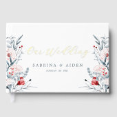 赤と青の花のフローラ結婚 ゲストブック (正面)