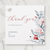 赤と青の花のフローラ結婚 フェイバータグ (正面)