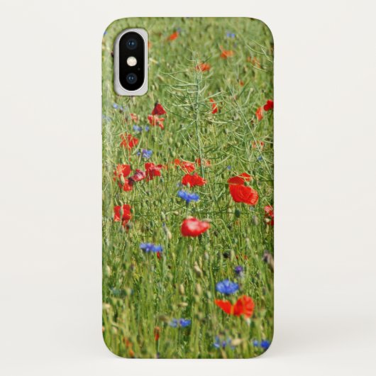 赤と青の花の咲く夏の野原 Case-Mate iPhoneケース (裏面)