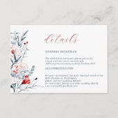 赤と青の花の花束 ウェディングの詳細 エンクロージャーカード (正面)