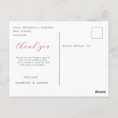 赤と青の花フローラ結婚ありがとう ポストカード (裏面)