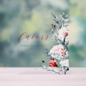 赤と青の花フローラ結婚式の引き出物 アクリルサイン (ニュートラル)