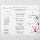 赤と青の花フローラ結婚式 プログラム (正面)