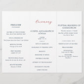 赤と青の花フローラ結婚式 プログラム (裏面)