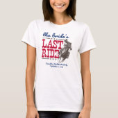 赤と青の花嫁の最後の騎乗 独身最後の夜 Tシャツ (正面)